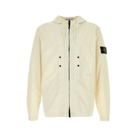 STONE ISLAND Other - Stone Island Men Ivory Stretch Cotton Jacket